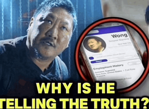 why is he telling the truth with a man holding a phone