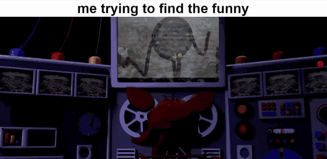 a video game with the words me trying to find the funny on top