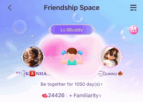 a friendship space with two girls and a boy