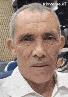 a close up of a man 's face with pixverse.ai in the upper right corner