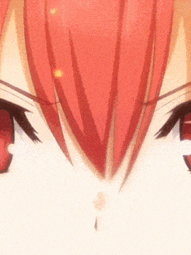 a close up of a girl 's red hair and eyes