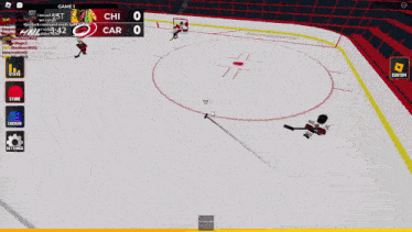 a hockey game is being played between the blackhawks and the bruins