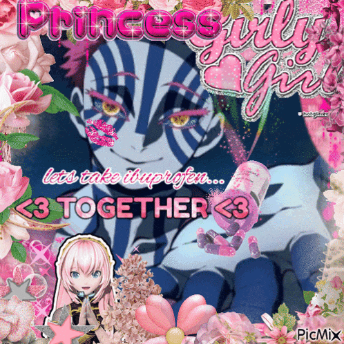 a collage of anime characters with the words princess girly girl