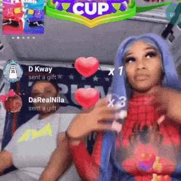 a woman in a spiderman costume has sent a gift to darennila