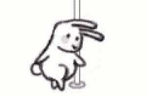 a rabbit is hanging from a string on a rope .