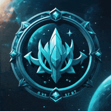 a blue circle with a star in the center and the words start on the bottom