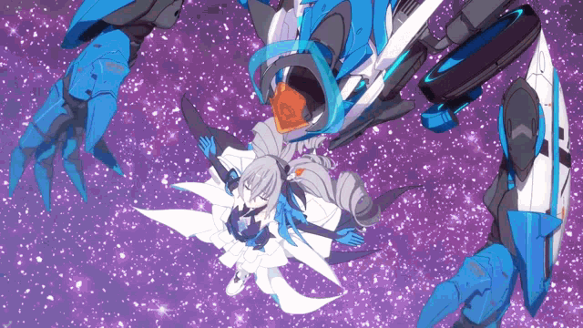 a drawing of a girl flying through space