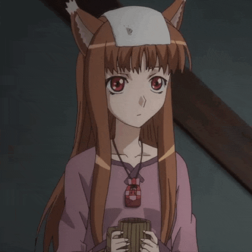 a girl with fox ears is being pointed at by another person
