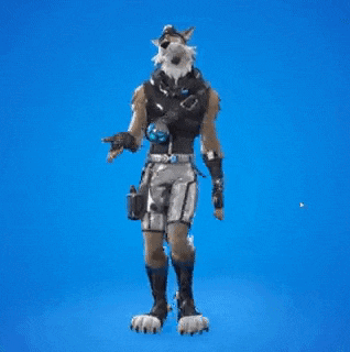 a werewolf is standing on a blue background in a video game .