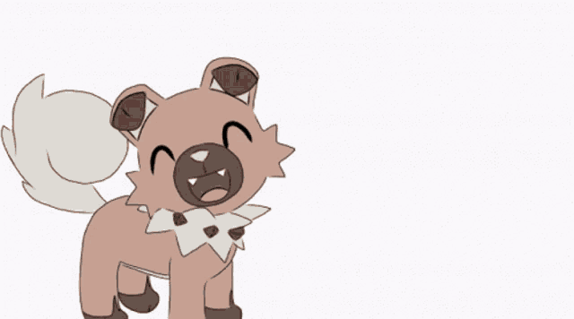 a drawing of a dog with a white tail
