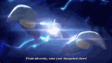 a blue background with the words from adversity raise your sharpened claws on it