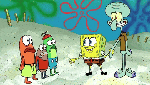 a group of cartoon characters including spongebob squarepants and squidward