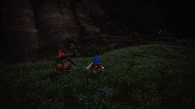 a person in a blue hat is riding a brown animal