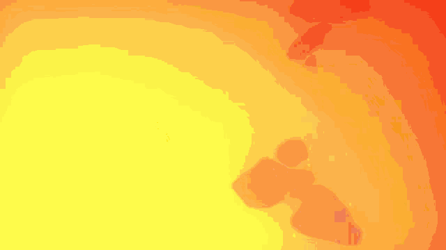 a yellow and orange background with a few dots
