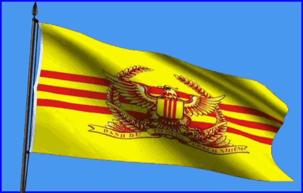a yellow flag with red stripes and an eagle on it with the words dante du