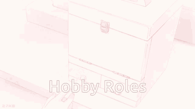 a pink background with the words hobby roles in white