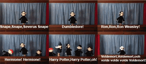 a collage of harry potter characters including snape dumbledore and hermione
