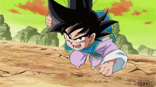 a pixelated image of a young goku from dragon ball
