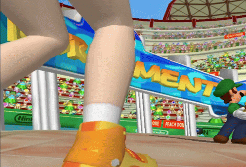 mario and luigi are standing in front of a sign that says " ment "