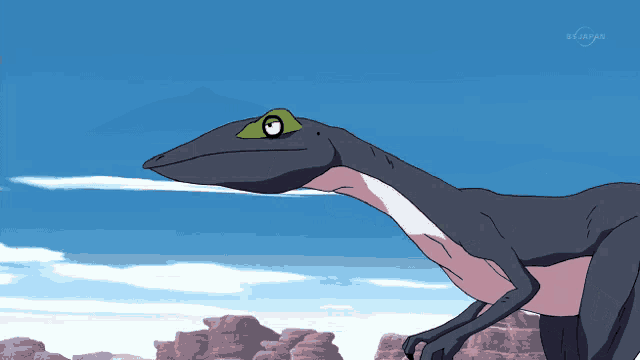 a cartoon drawing of a lizard with the word tokyo on the bottom right corner