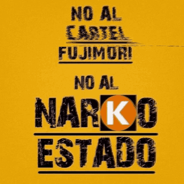 a yellow background with the words no al cartel no al narco estado