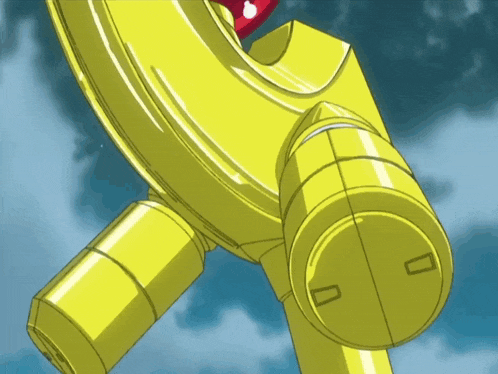 a yellow object with the letter d on the bottom
