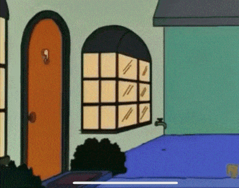 a cartoon of a house with a door and window