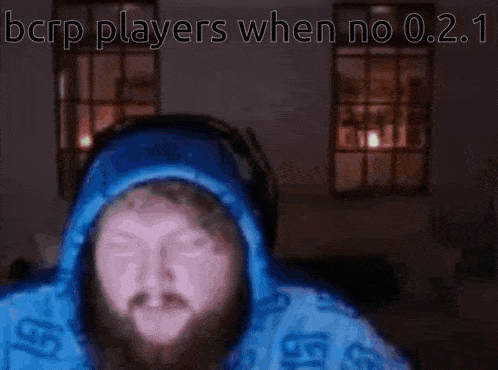 a blurry picture of a man with the words " bcrp players when no 0.2.1 "