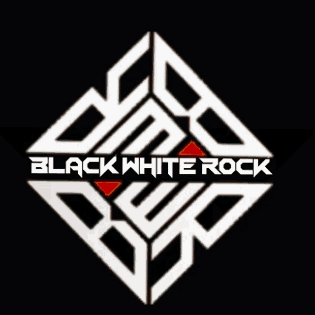 a logo for black white rock is displayed on a dark background