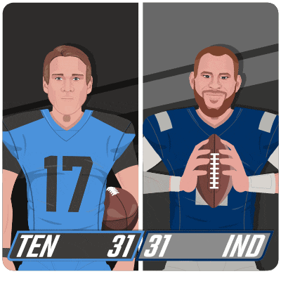 two football players one with the number 17 and one with the number 31 holding a football