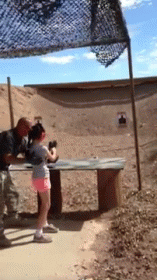 Moments Before A Girl Accidentally Kills Her Instructor With An Uzi GIF - Uzi GIFs