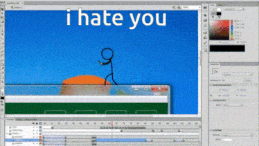 a computer screen that says i hate you