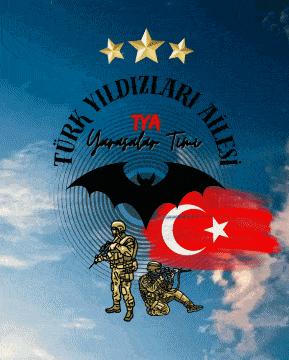 a logo for turk yildizlari ailesi with two soldiers