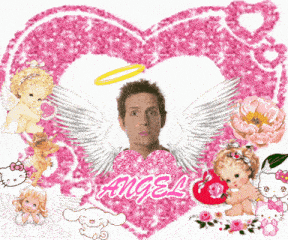 a picture of a man with angel wings and the word angel on it