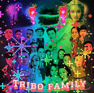 a collage of people with tribo family written on the top