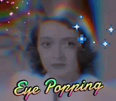 a pixel art of a woman with the words eye popping