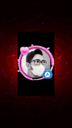 a picture of a man wearing glasses and a face mask on a red background