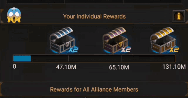 a screenshot of a game showing rewards for all alliance members