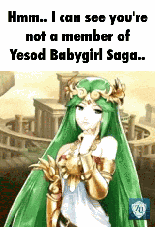 a girl with green hair and gold armor is standing in front of a castle .