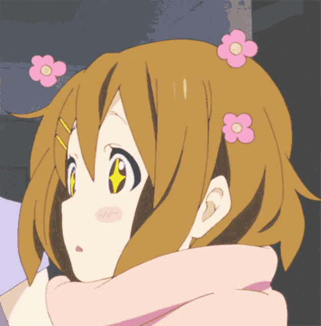 a girl with flowers in her hair has a star on her forehead