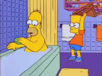 Bart Simpson Hitting GIF - Bart Simpson Hitting Homer With A Chair GIFs