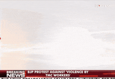a breaking news screen shows that bjp protests against violence by tmc workers
