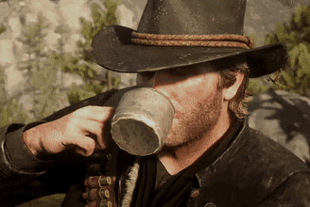 Cowboy Drinking GIF - Cowboy Drinking Thats Good GIFs
