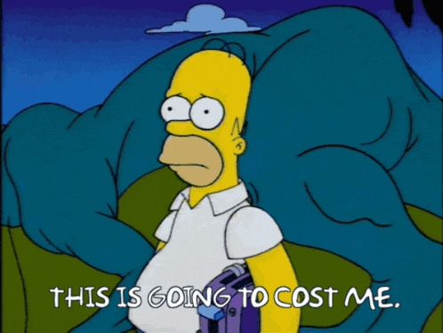 homer simpson says this is going to cost me in a cartoon
