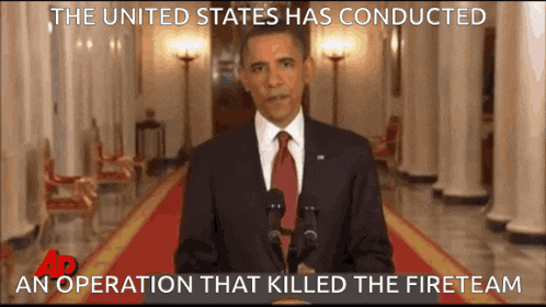 a man in a suit and tie stands in front of a microphone with the caption the united states has conducted an operation
