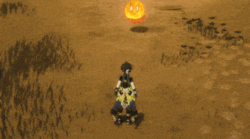 a video game scene with a green lightning bolt