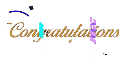 the word congratulations is surrounded by colorful confetti and ribbons on a white background .