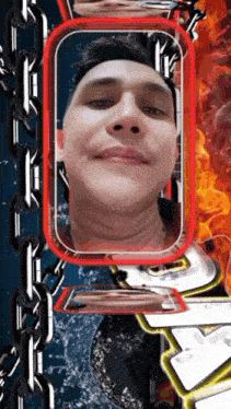 a man 's face is surrounded by chains with the word ghost rider on it