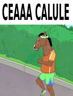 a cartoon of a man dressed as a horse running with the words ceaaa calule above him