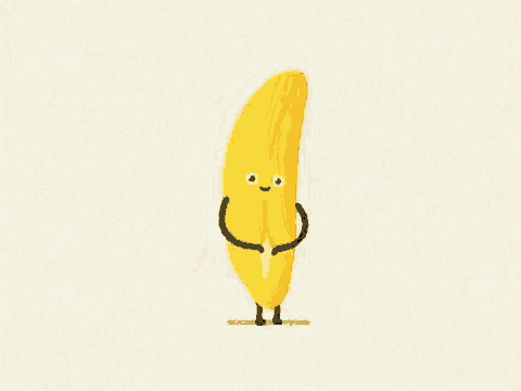 a cartoon illustration of a banana with arms and legs standing on a white background .